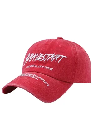 Tezzgelsin Unisex Eskitme BRAVESTART Nakışlı Ayarlanabilir Beyzbol Kep Şapka 2'li Set