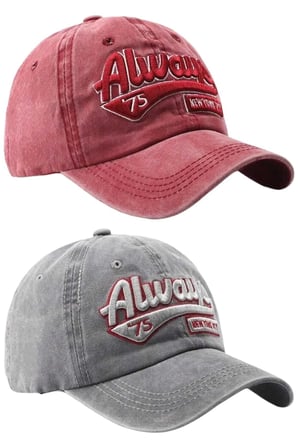 Tezzgelsin Unisex Eskitme Always 75 Nakışlı Ayarlanabilir Beyzbol Kep Şapkası 2'li Set
