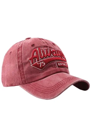 Tezzgelsin Unisex Eskitme Always 75 Nakışlı Ayarlanabilir Beyzbol Kep Şapkası 2'li Set