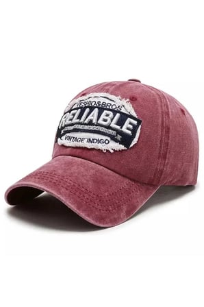 Tezzgelsin Unisex Eskitme RELIABLE Nakışlı Ayarlanabilir Beyzbol Kep Şapkası 2'li Set