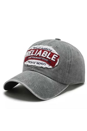 Tezzgelsin Unisex Eskitme RELIABLE Nakışlı Ayarlanabilir Beyzbol Kep Şapkası 2'li Set