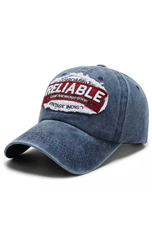 Tezzgelsin Unisex Eskitme RELIABLE Nakışlı Ayarlanabilir Beyzbol Kep Şapkası 2'li Set