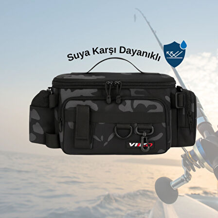 POYRAZ Avcı Balıkçı Çantası Kamuflaj Balık Aksesuar Çantası Su İtici