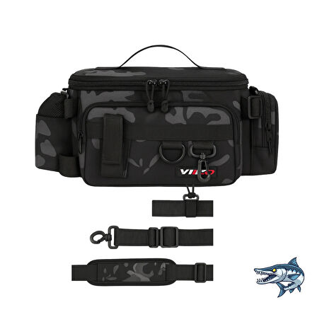 POYRAZ Avcı Balıkçı Çantası Kamuflaj Balık Aksesuar Çantası Su İtici