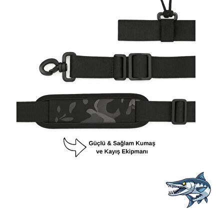 POYRAZ Avcı Balıkçı Çantası Kamuflaj Balık Aksesuar Çantası Su İtici