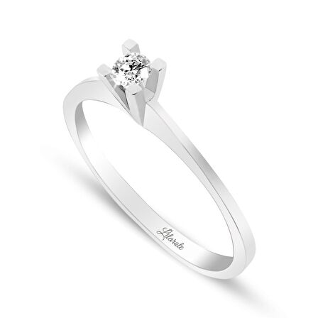 Pırlanta Tektaş Altın Yüzük 0.10 CT - F/SI - 14K