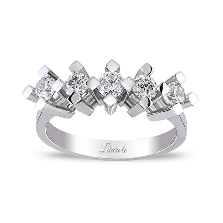 0.81 Ct Pırlanta Beştaş Yüzük