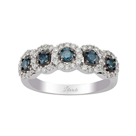 Mavi Pırlanta Beştaş Yüzük