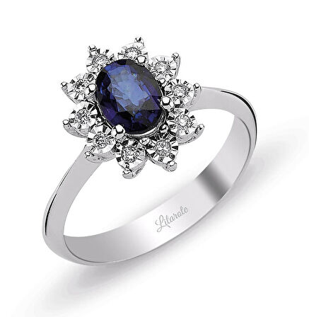 Safir Pırlantalı Yüzük