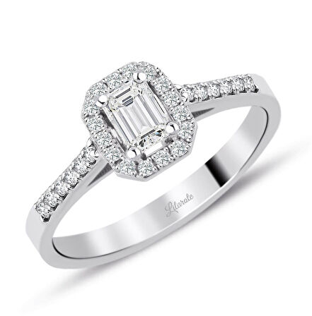 Emerald Kesim Baget Pırlanta Yüzük