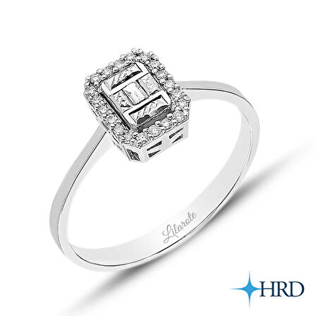 Modern Tasarım 0.09 Ct Baget Pırlanta Yüzük