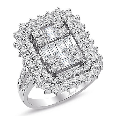 2.04 Ct Baget Pırlanta Modern Tasarım Yüzük