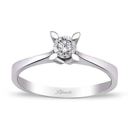 0.30 Ct Tektaş Pırlanta Yüzük Badem Tırnak