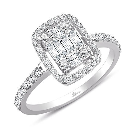 0.72 Ct Baget Pırlanta Modern Tasarım Yüzük