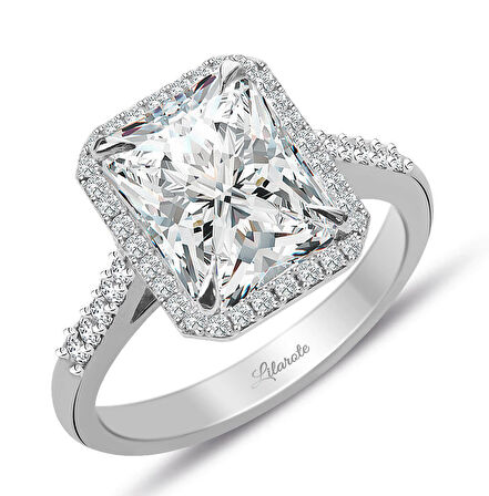 Pırlantalı Topaz Baget Kesim Tektaş Yüzük