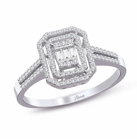 0.55 Ct Çift Şerit Baget Pırlanta Yüzük