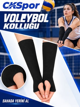 CKSPOR Voleybol Kolluğu 1 Çift  Başparmak Delikli Esnek Örgü Antrenman Sporcu Kolluğu