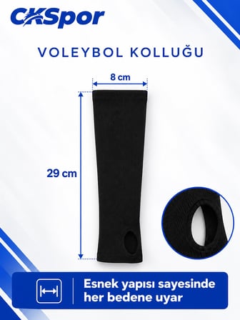 CKSPOR Voleybol Kolluğu 1 Çift  Başparmak Delikli Esnek Örgü Antrenman Sporcu Kolluğu