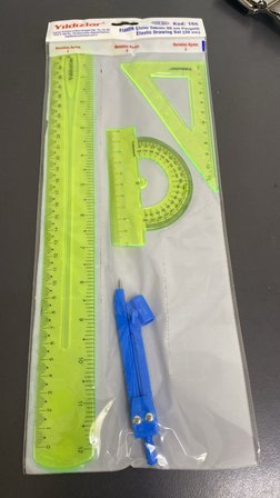 Yıldızlar Elastik Çizim Takımı 30cm Pergelli - Cetvel, Gönye, İletki, Pergel Set (Kod: 166)