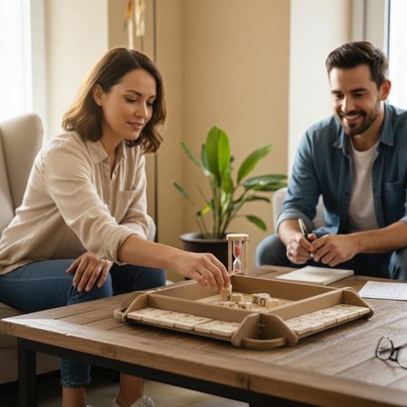 4 Kişilik Ahşap Masa Üstü Kelime  Oyunu - İngilizce Dil Geliştirici Oyun Seti