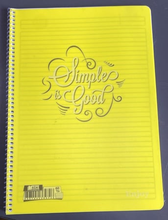 Sim Kırtasiye Enjoy Sarı Kapak Spiralli Defter 60 Yaprak A4 Çizgili Simple is Good