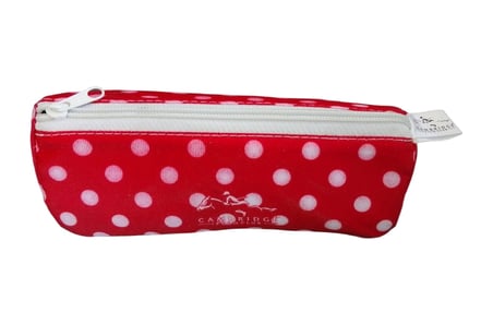Cambridge Polo Club Kırmızı Puantiyeli Fermuarlı Kalem Çantası Clutch Çanta
