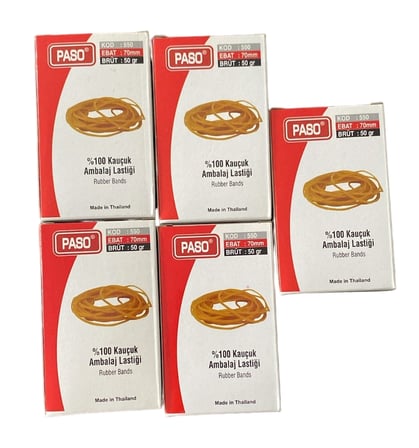 paso %100 kauçuk ambalaj lastiği rubber bands 70mm 50gr kod:550 - 5 kutu