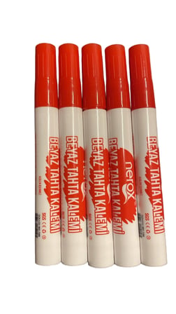 Nerox Beyaz Tahta Kalemi Kırmızı 5'li Set Silinebilir Whiteboard Marker