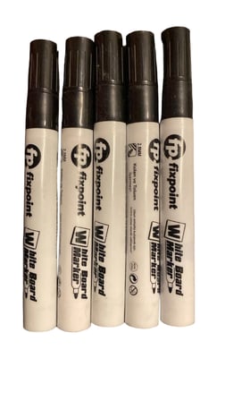 Fixpoint Whiteboard Marker Beyaz Tahta Kalemi Siyah 2.8MM 5'li Set fp Silinebilir Tahta Markörü