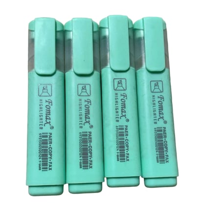 Fomax Pastel Yeşil Fosforlu Kalem Highlighter F-668B 4'lü Set Çift Uçlu İşaretleyici