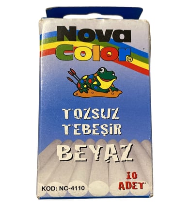 Nova Color Tozsuz Tebeşir Beyaz 40 Adet 4 lü NC-4110 Okul Yazı Tahtası Tebeşiri