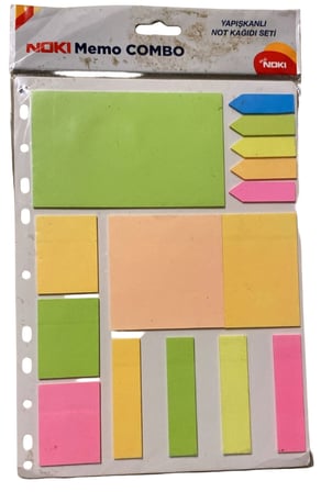 Noki Memo Combo Yapışkanlı Not Kağıdı Seti Renkli Sticky Notes Oklar ve Şeritler Dahil