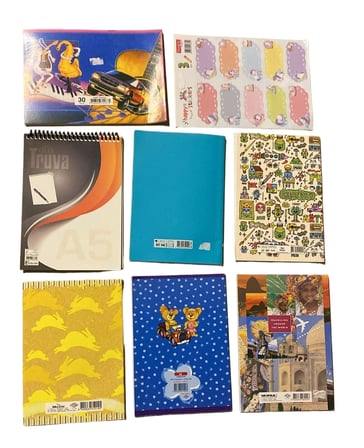 Karışık Okul Defteri Seti 8'li - Müzik, College, Okul Defteri, Truva A5, Creativity Art, MoDa, Mopak Travelling, Okul Defteri + Happy Stickers Etiket