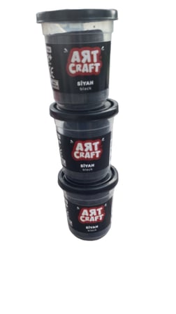 Art Craft Siyah Finger Paint Parmak Boyası 150ml 3'lü Set - Çocuklar için Güvenli Yıkanabilir Boya
