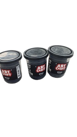 Art Craft Siyah Finger Paint Parmak Boyası 150ml 3'lü Set - Çocuklar için Güvenli Yıkanabilir Boya