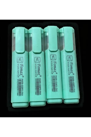 Pastel Yeşil Fosforlu Kalem 4'lü Set Çift Uçlu İşaretleyici