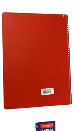 Okul Defteri Seti - A4 120 Yaprak Mavi Spiralli + Kırmızı Spiralli + Turuncu A4 100 Yaprak Kareli Defter + Mavi Bordürlü 40'lı Okul Etiketi Açık Kahve