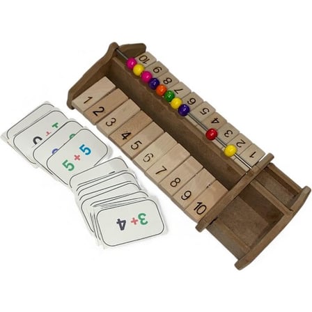 Ahşap Montessori Toplama & Çıkarma Eğitici Abaküs Seti – 1’den 10’a Matematik Öğrenme Oyuncağı