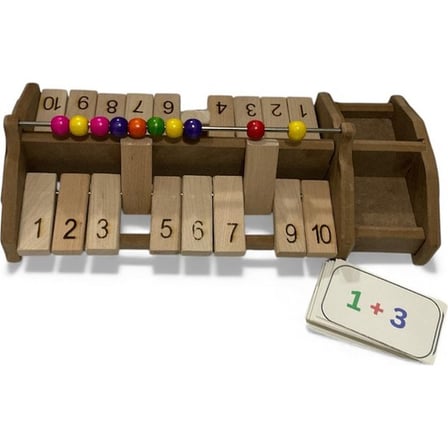 Ahşap Montessori Toplama & Çıkarma Eğitici Abaküs Seti – 1’den 10’a Matematik Öğrenme Oyuncağı