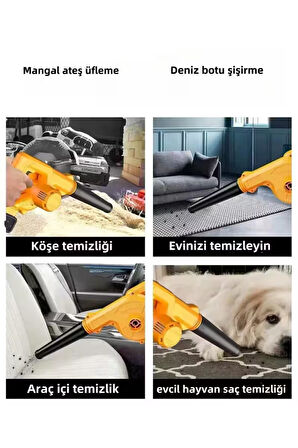 Kraft Hart Çift Akülü Hava Üfleme Kompresörü Yaprak  Mangal Üfleme  Bot Şişirme Toz Temizleme