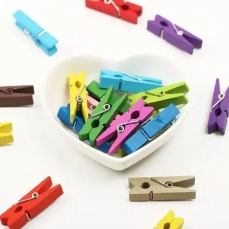 100lü Renkli Ahşap Mandal Seti 2.5 cm