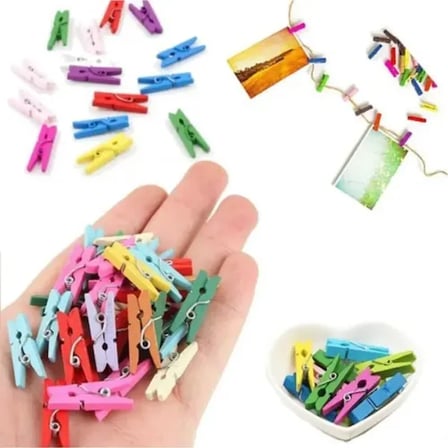100lü Renkli Ahşap Mandal Seti 2.5 cm