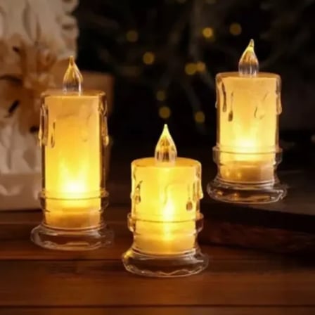 Gerçekçi Titrek Alev Efektli Pilli LED Mum 12'li Paket