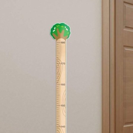 Sevimli Figürlü Çocuk Odası Boy Ölçer Sticker 180 cm