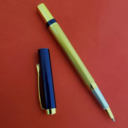 Kutulu Lacivert Gold Tasarım Roller Kalem