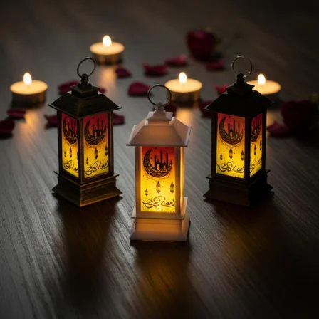 Ramazan Temalı Küçük Kare Kubbe LED Lamba
