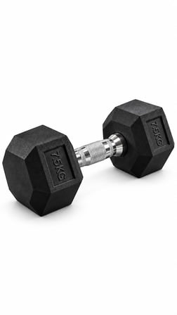 CKSPOR 7,5 Kg Altıgen Kauçuk Dambıl Hex Dumbbell Fitness Kuvvet Antrenmanı Ağırlığı
