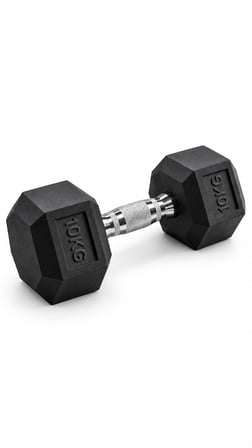 CKSPOR 10 Kg Altıgen Kauçuk Dambıl Hex Dumbbell Fitness Kuvvet Antrenmanı Ağırlığı