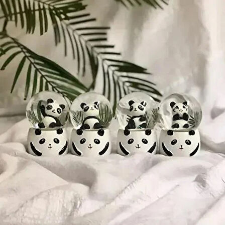 Küçük Boy Işıklı Panda Kar Küresi 6.5 cm