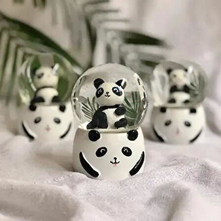 Küçük Boy Işıklı Panda Kar Küresi 6.5 cm